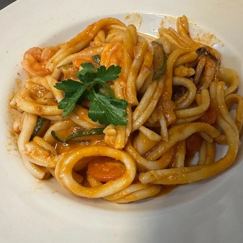 Strozzapreti Gamberi e Calamari